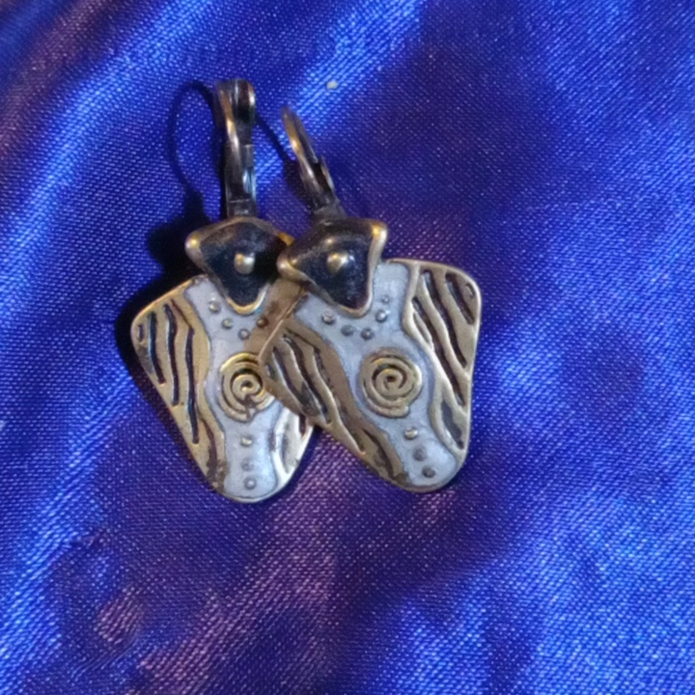 Retroweird brass earrings